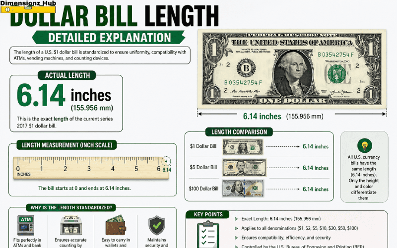 dollar bill dimensions