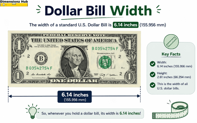 dollar bill dimensions
