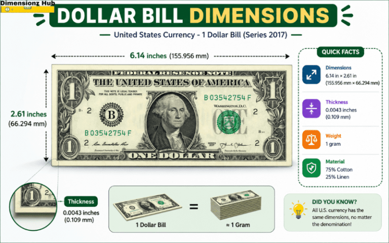 dollar bill dimensions